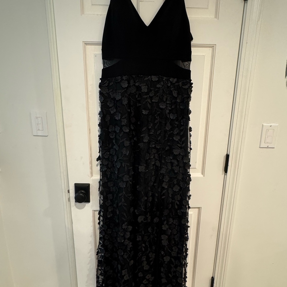 Aqua Black Floral Maxi Dress